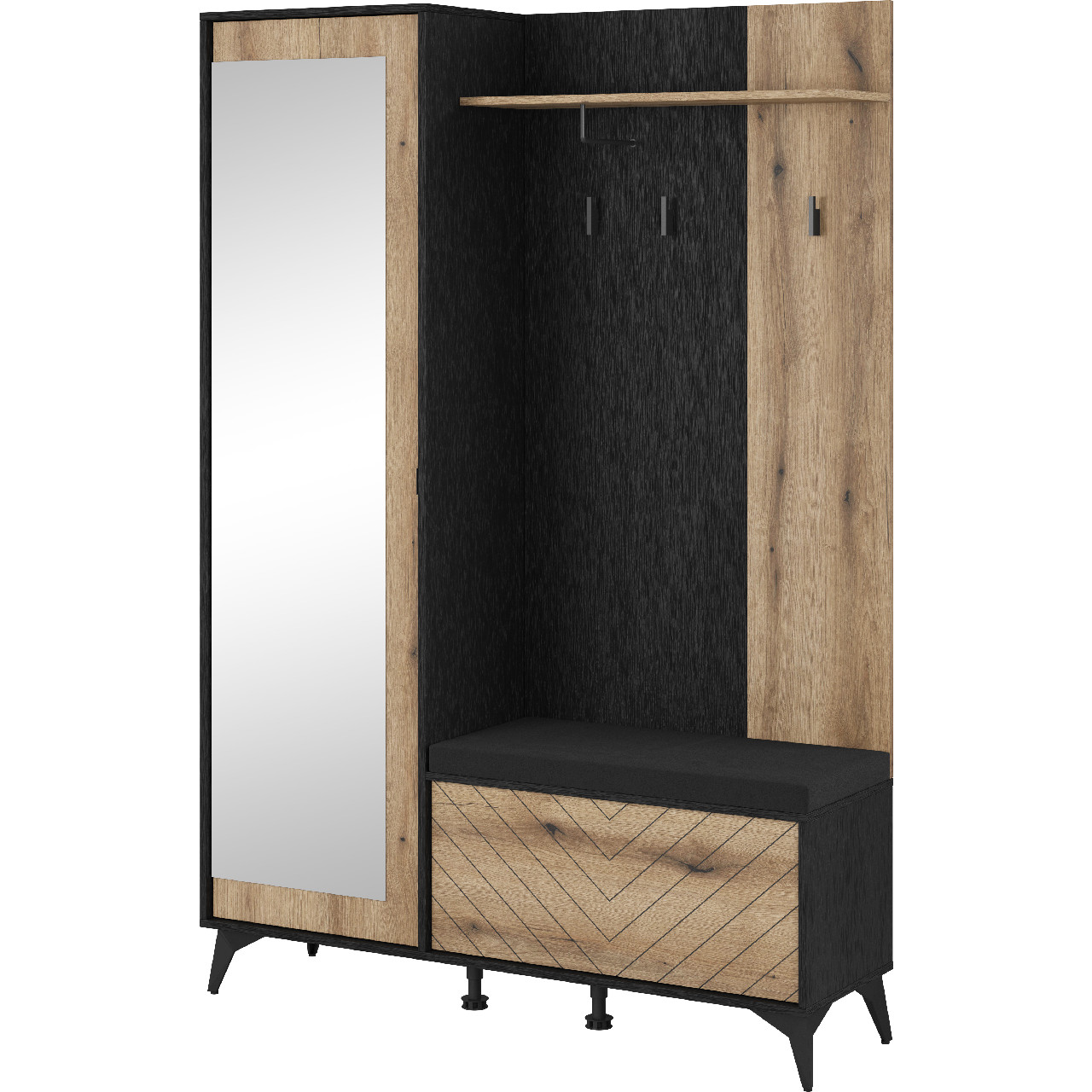 Armario DIAMOND negro/roble