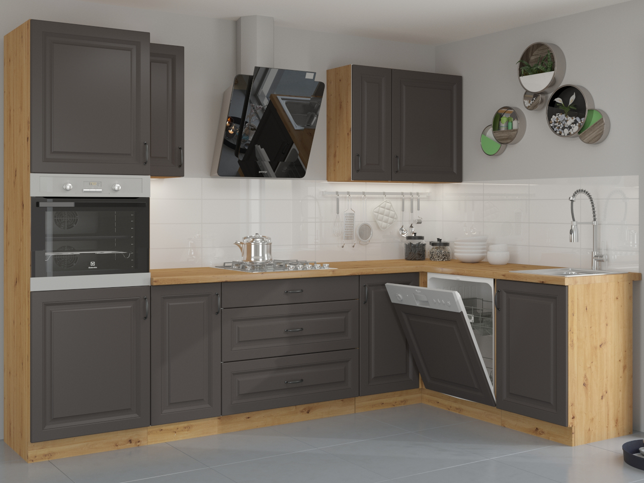 Cocina STILO 2 Artisan Roble/Grafito