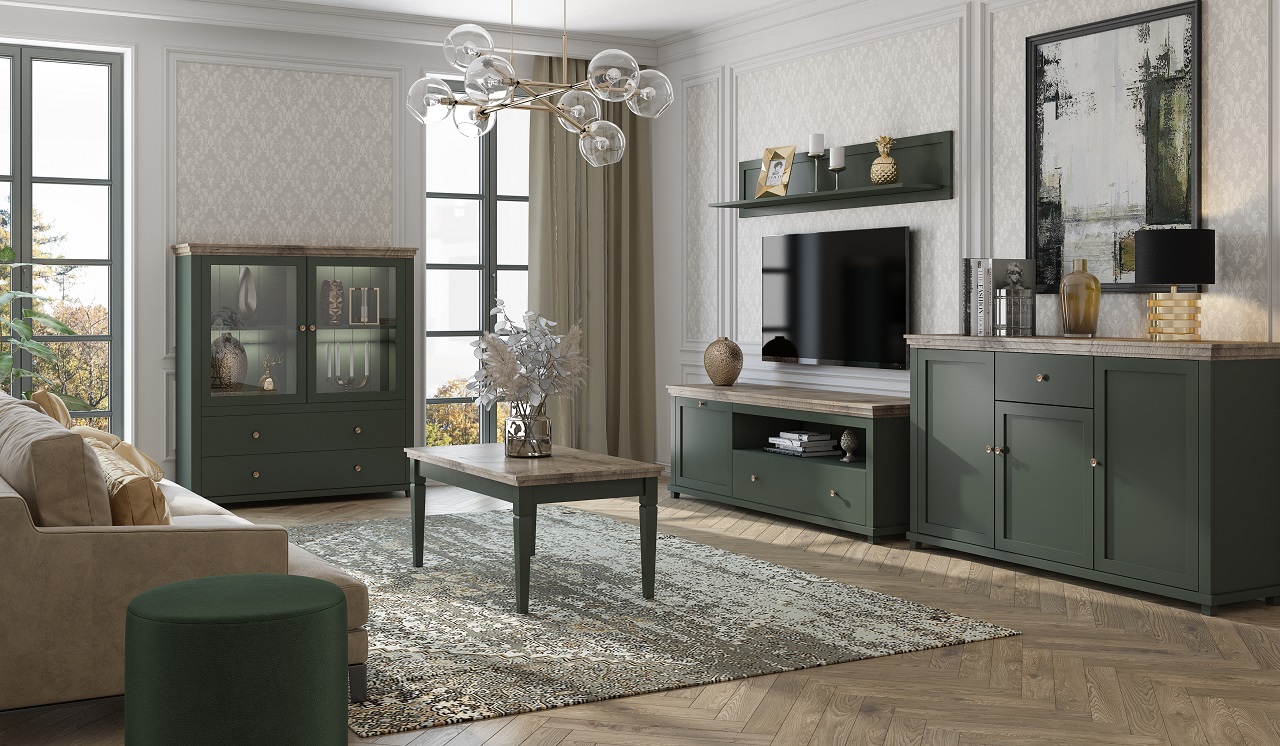 Mueble de salón TEVORA 1 roble verde/lefkas