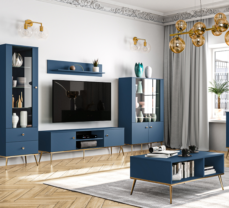 Muebles de salón azul oscuro Soler 1