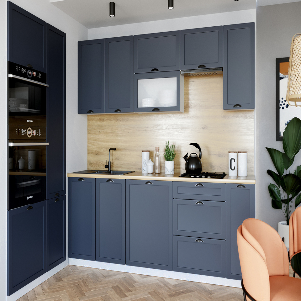 Sistema de muebles de cocina Adele azul marino medio mate