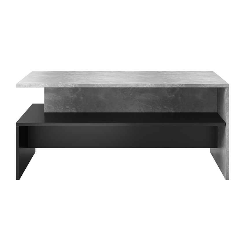 Mesa de café BAROS cemento brillo/ negro