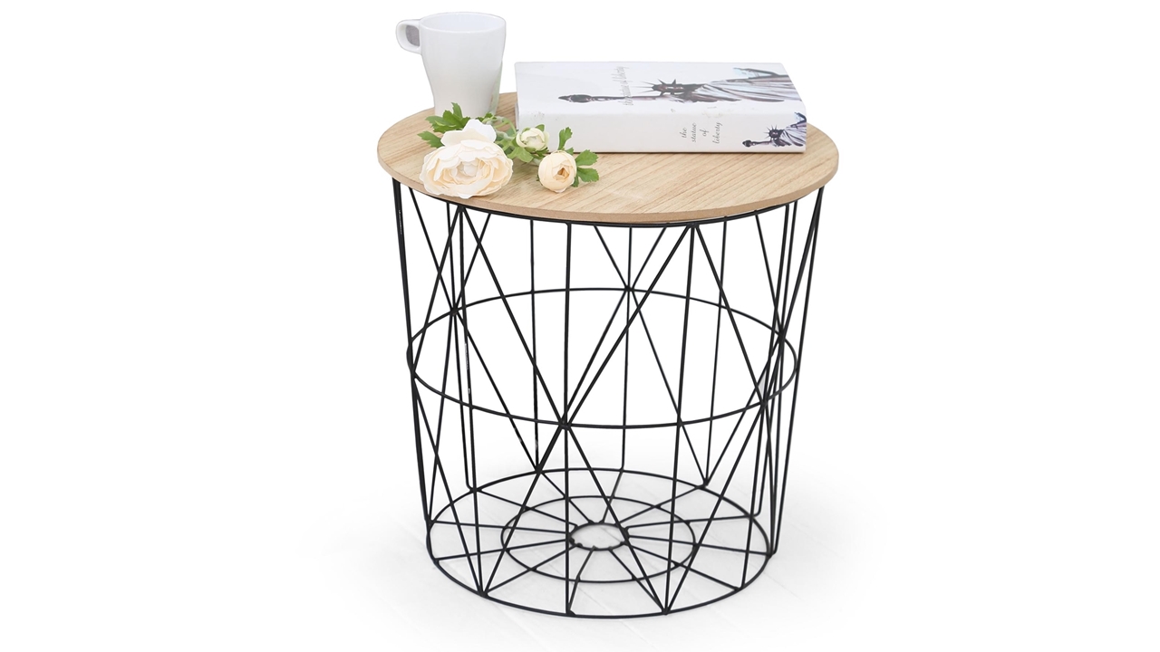 Mesa de café MARIFFA negro / madera narural