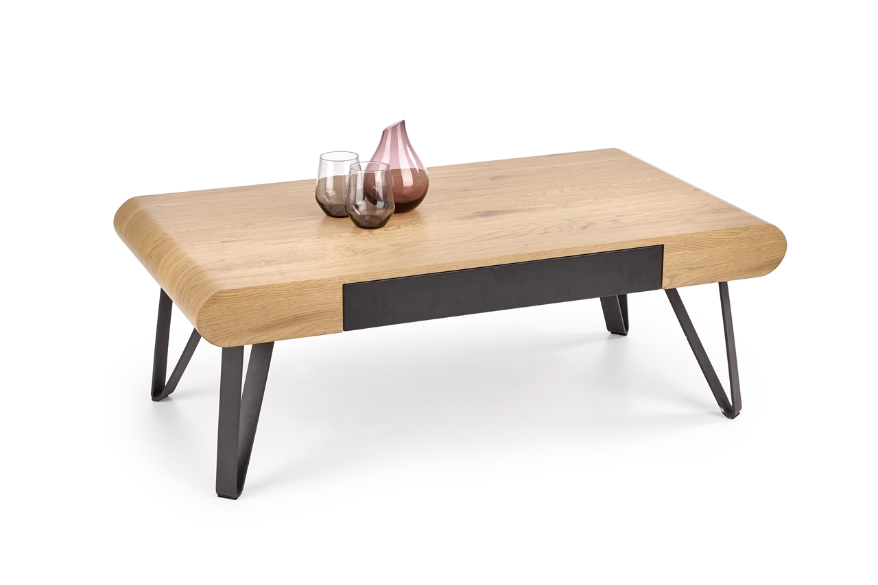 Mesa de café MARINA roble dorado / negro