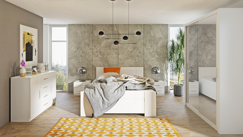 Hueso blanco de 2 dormitorios