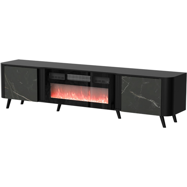 Mueble de TV con chimenea Cantare 01 negro San Sebastián