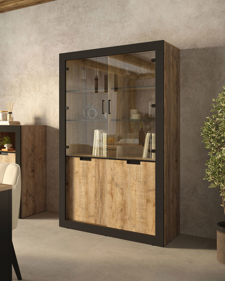 Vitrina Trudo 12 roble samdal negro