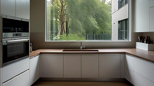 ¿Cómo decorar una cocina pequeña con una ventana en el centro? 5 trucos para un interior funcional.