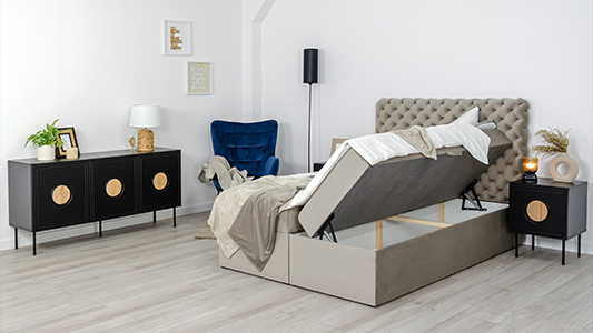 Camas con contenedores de ropa de cama: practicidad y comodidad en cada dormitorio.